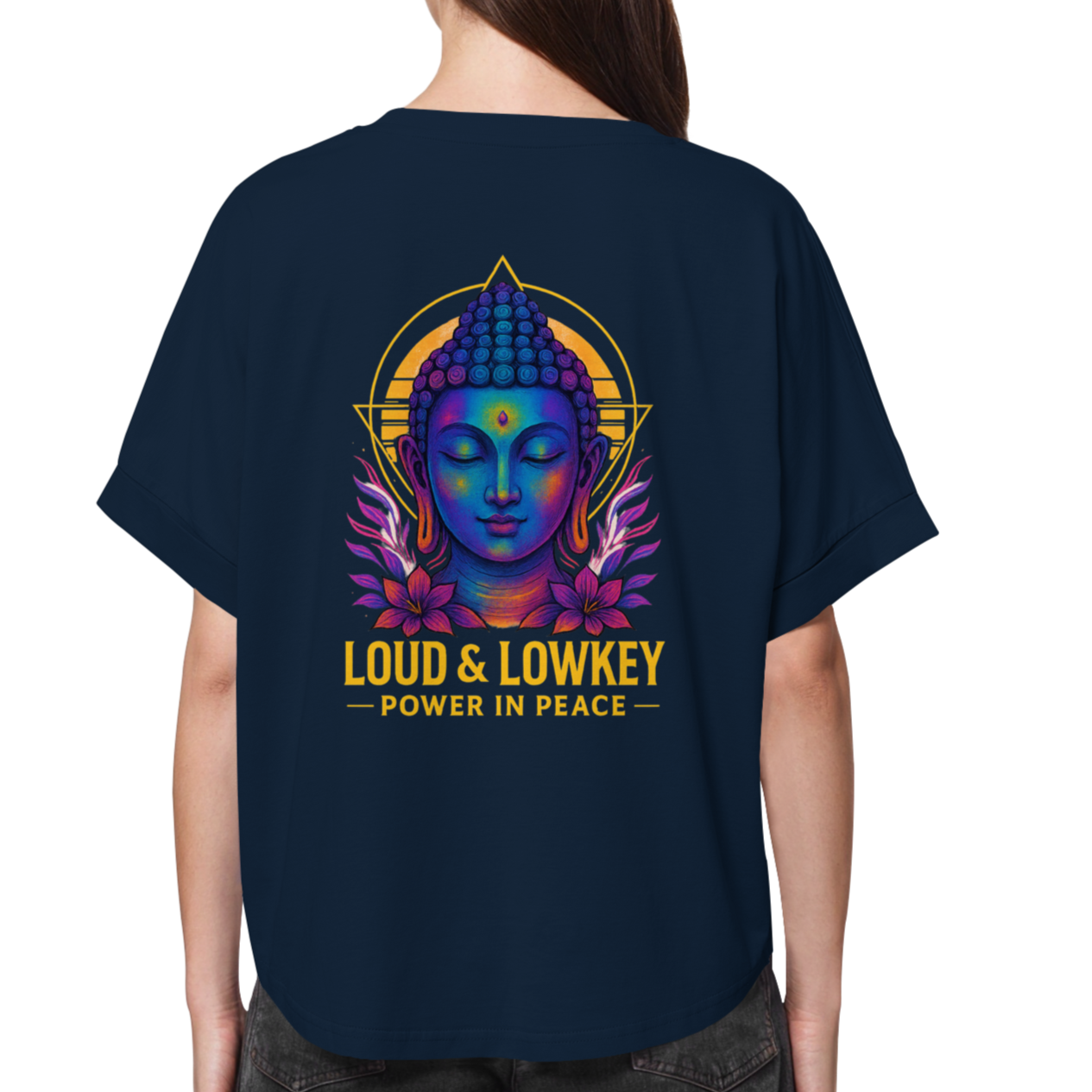 POWER IN PEACE - Ladies Rolled Sleeves T-Shirt | Loud