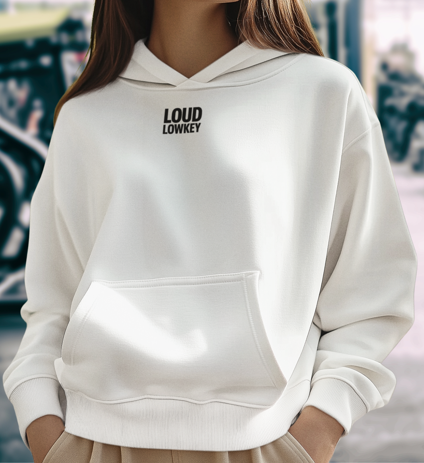 BLACK LOGO - Fluffy Boxcut Hoodie | Lowkey