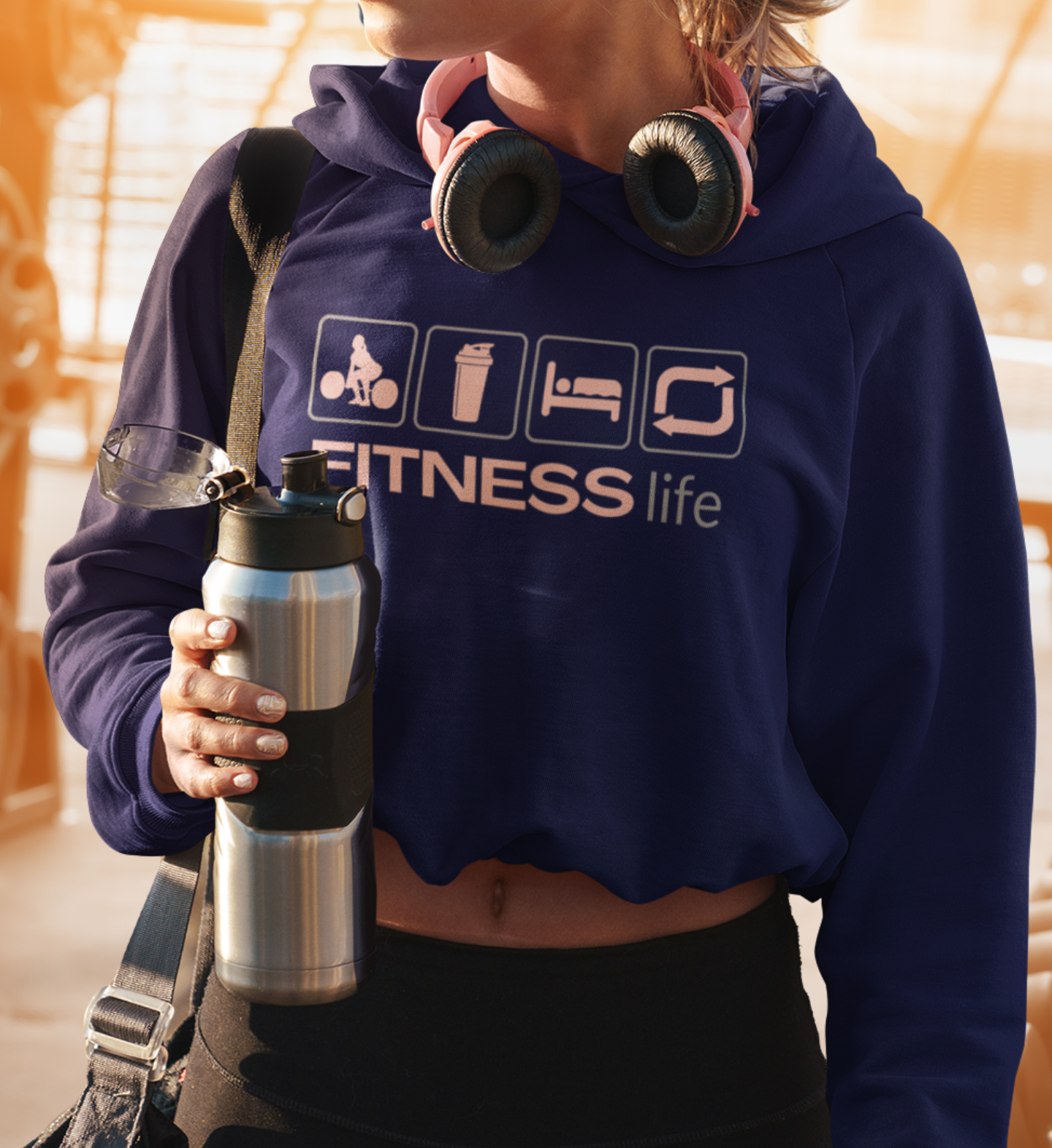 FITNESS LIFE - Ladies Boxcut Hoodie | Loud