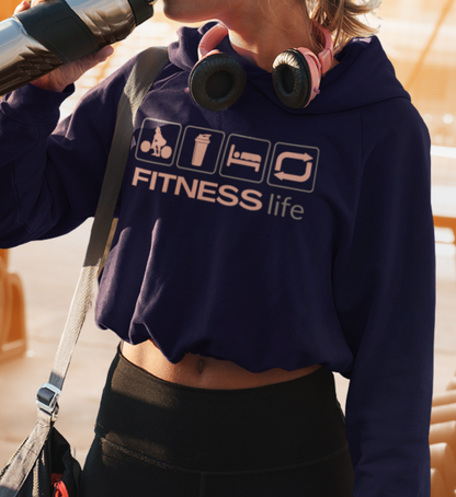 FITNESS LIFE - Ladies Boxcut Hoodie | Loud