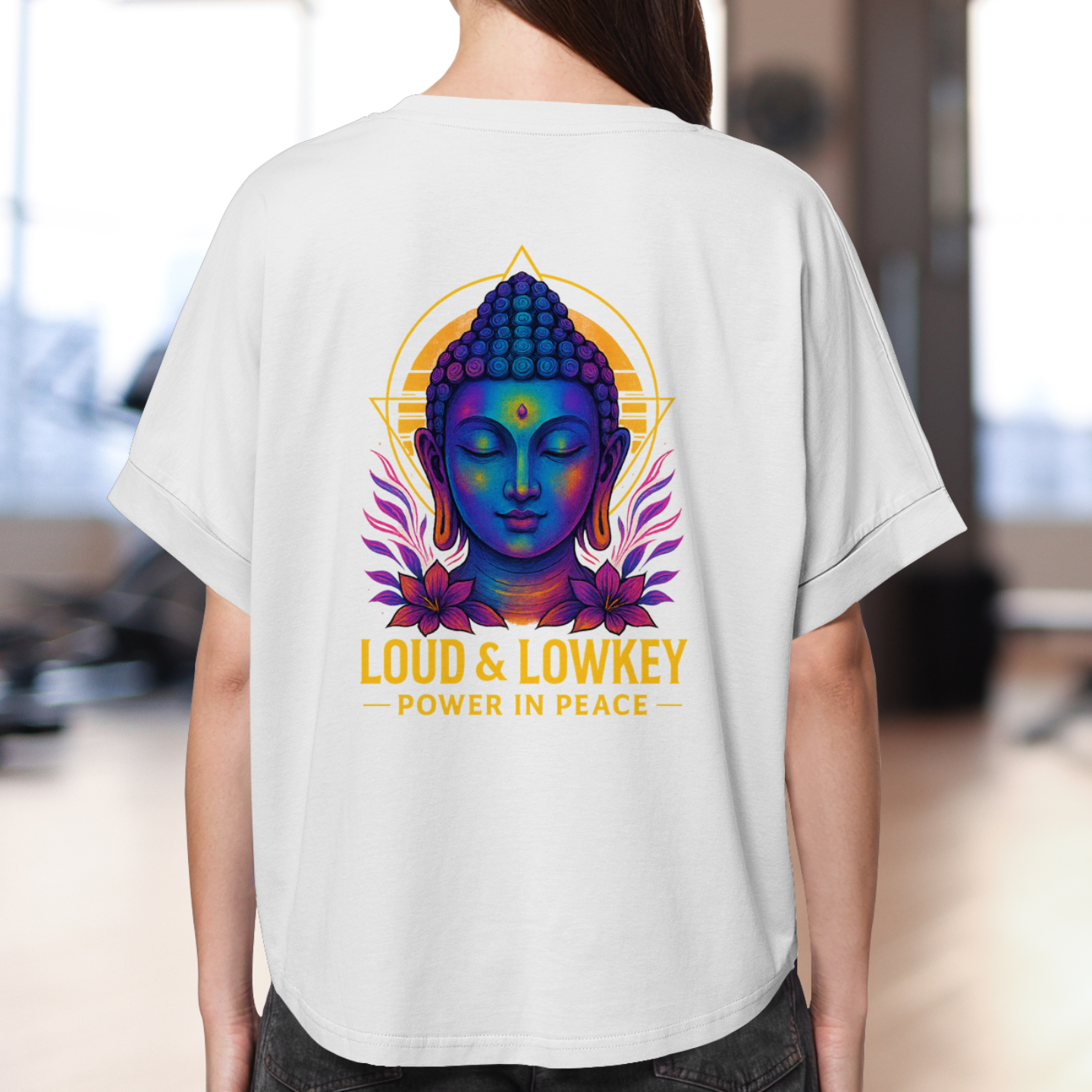 POWER IN PEACE - Ladies Rolled Sleeves T-Shirt | Loud