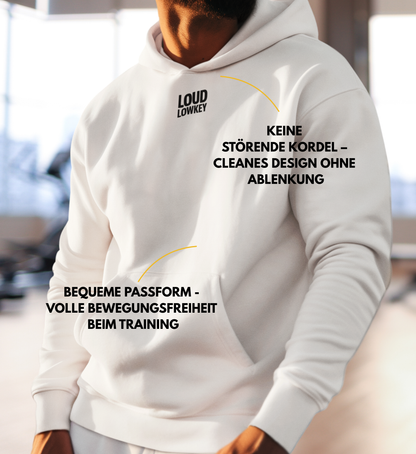 BLACK LOGO - Fluffy Boxcut Hoodie | Lowkey