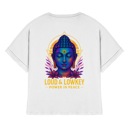 POWER IN PEACE - Ladies Rolled Sleeves T-Shirt | Loud