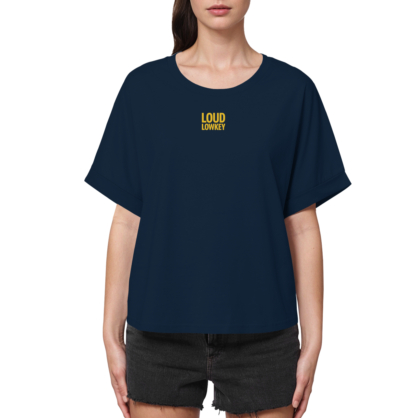 POWER IN PEACE - Ladies Rolled Sleeves T-Shirt | Loud